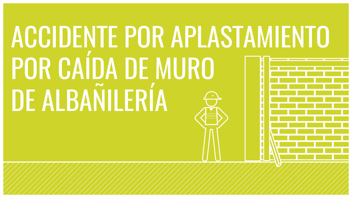 Accidente por aplastamiento por caída de muro albañilería